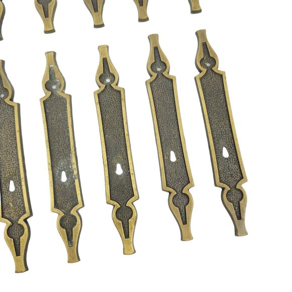 Vintage Metal Backplates Cabinet Drawer Funiture Hardware Medieval Gothic 1971 - Picture 7 of 11